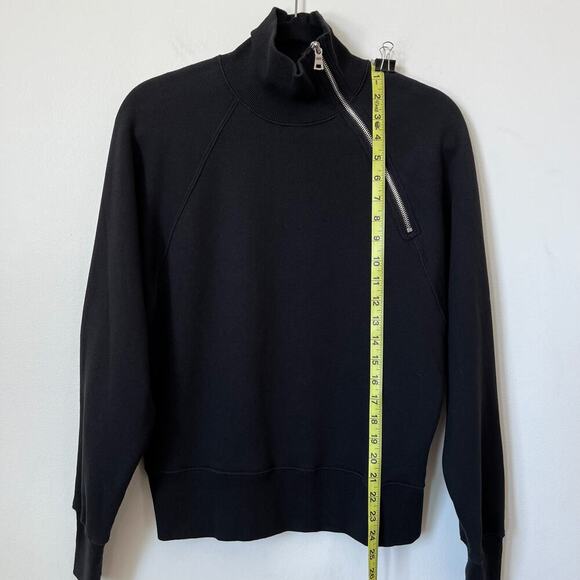 Marissa Webb So Uptight Funnel Neck Zip Sweatshirt Black XS Minimalist Neutral - Picture 10 of 14